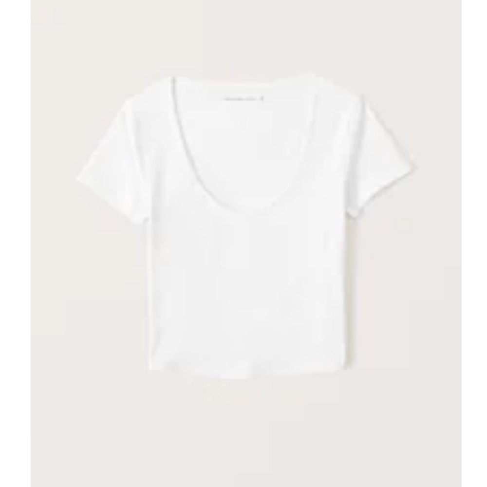 Abercrombie & Fitch Cotton Seamless Fabric Scoopneck Tee - White